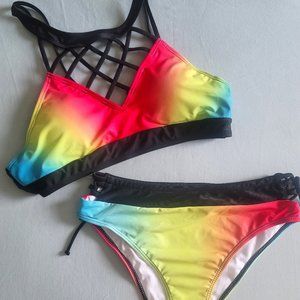 Multi Color Bikini ~ Sz Large ~ Super Cute